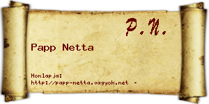 Papp Netta névjegykártya