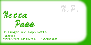 netta papp business card